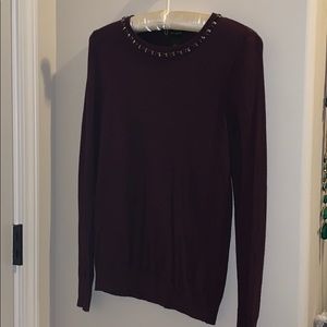 Ann Taylor Purple Lightweight Crewneck Sweater